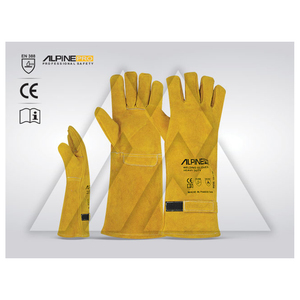 Guantes de cuero para barbacoa de tamaño XL con logotipo personalizado para adultos, resistentes al fuego, soldadura, revestimiento de látex, costuras, a prueba de fuego, anticorte, antideslizante - Product Image 1