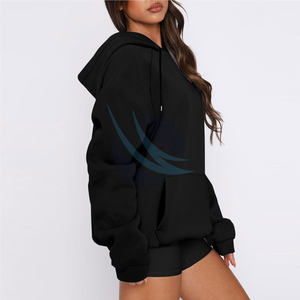 Sudadera con Capucha Extra Grande de Punto Lavado Ácido para Mujer con Logotipo Personalizado, 100% Algodón, Estilo Urbano, Nueva Llegada, Holgada, Manga Larga - Product Image 4