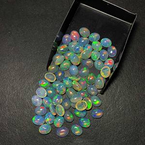 Haute qualité IGI certifié 7 pièces 10 Carats opale éthiopienne naturel Multi feu 8*10mm ovale Cabochon améthyste perle pierres précieuses en vrac - Product Image 1