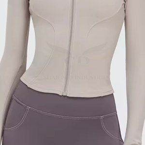 Chaqueta ligera transpirable de secado rápido para correr en el gimnasio para hombres y mujeres Chaqueta deportiva con cremallera completa para la temporada de otoño - Product Image 4