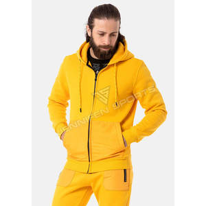 ชุดวอร์มผ้าฝ้ายขนแกะแบบกำหนดเอง100% มีฮู้ดแบบรูดซิปใช้โครงคุณภาพดีมีเชือกผูก - Product Image 3