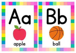 Custom Colorful Illustrative Alphabet Flashcards Printing Animal Alphabet Flash Cards