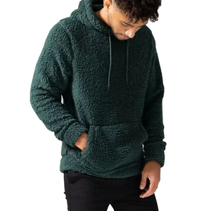Pull à capuche en polaire Sherpa personnalisé pour hommes OEM & ODM Hiver Motif solide Prix de gros - Product Image 2