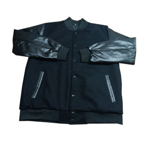 แจ็กเก็ตทีมโรงเรียนหนังแท้ปักลายวินเทจสำหรับผู้ชายเสื้อบอมเบอร์สไตล์ไฮสตรีทฤดูหนาว2024 - Product Image 5