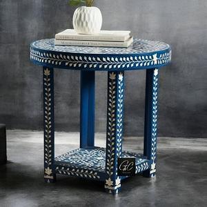 Cómoda de Madera con Incrustaciones de Hueso Rosa Hecha a Mano de Alta Calidad, Mesa de Noche de 2 Puertas y 1 Cajón para Sala de Estar, Cocina y Hogar - Product Image 2