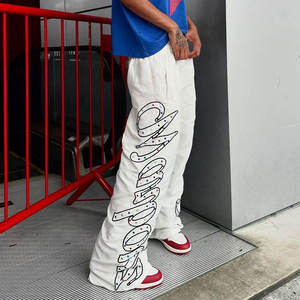 Pantalons de survêtement en denim délavé en gros, pantalons de survêtement pour hommes de haute qualité avec poches, logo personnalisé, pantalons de survêtement pour hommes - Product Image 2