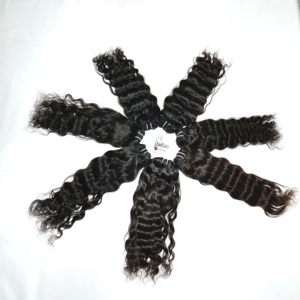 100% Paquetes de cabello humano indio Virgen sin procesar, cutícula alineada, onda profunda recta, cabello sin procesar de alta calidad - Product Image 5