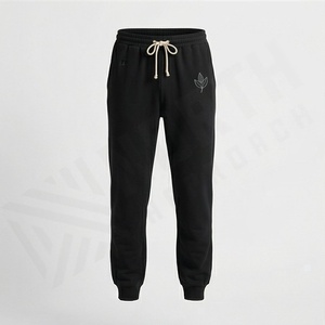 กางเกงจ็อกเกอร์ผ้าฝ้ายออร์แกนิคสำหรับผู้ชาย สีตามสั่ง ผ้าเจอร์ซีย์ ไม่ยับ ทรงลำลอง ขอบขาแบบริบ ใส่สบาย - Product Image 1