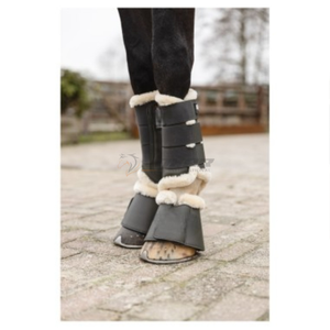 Bottes de protection pour chevaux en PU imperméable et respirant avec doublure en peluche douce pour l'entraînement des chevaux, durables, confortables et de haute qualité - Product Image 2