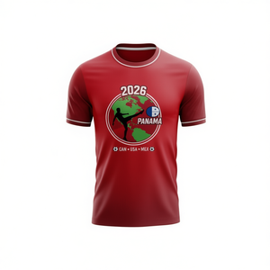 Maglia da Calcio Unisex per Tifosi del Panama WC 2026, T-Shirt con Grafica Bandiera Rossa Bianca e Blu, Top per Giornata di Partita - Product Image 2