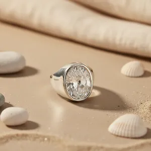 Anillo de Circonita Cúbica en Oro Rosa y Plata para Hombre, Joyería Moderna con Incrustaciones y Baño de Rodio - Product Image 2