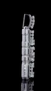 จี้เงินแท้ 925 สลักชื่อแนวตั้ง ประดับเพชรโมอิสซาไนต์ VVS แบบ Iced Out สไตล์ฮิปฮอป สำหรับงานปาร์ตี้ - Product Image 5