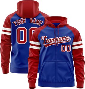 Sweat à capuche zippé sport personnalisé haute performance avec nom, numéro et logo d'équipe brodé pour Teamwear - Product Image 1