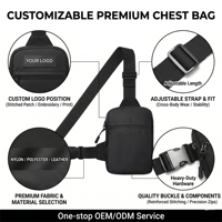 Sac bandoulière minimaliste noir personnalisé en nylon, résistant aux déchirures, grande capacité, sac à dos pour techniciens