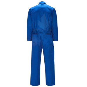 Blue Men's <b>Work</b> Coverall Long Sleeve with Zippered Chest Pockets Dust Proof <b>Waterproof</b> Polyester Needle Detection Uniform - Product Image 2