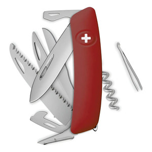 Coltello Tascabile Swiza Allmatt Standard D09 R - 14 Funzioni con Forbici e Sega, Rosso Scuro - Product Image 1