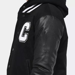 Chaqueta Universitaria de Lana 100% para Hombre, de Alta Calidad, Resistente al Viento, con Mangas de Cuero, Personalizable con Letras de Béisbol en la Parte Delantera - Product Image 6