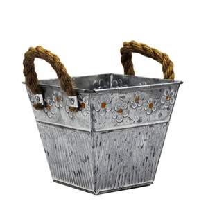 Wide galvanized planter trough <b>for</b> planting flowers vegetables or herbs along fences decks or patio <b>railings</b> - Product Image 1