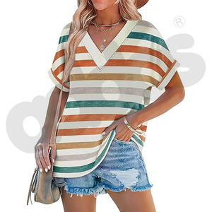 T-shirt décontracté surdimensionné pour femme personnalisé Jersey de haute qualité avec logo brodé Motif uni Taille plus - Product Image 6