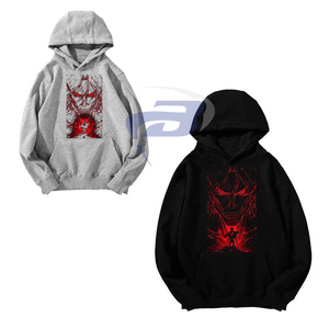 Sudadera con capucha unisex negra de anime, con estampado 3D de arte oscuro rojo, estilo pullover de forro polar, cortavientos y transpirable para invierno. - Product Image 3