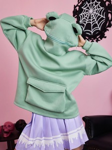 Sudadera con Capucha Extra Grande para Mujer, Gruesa, de Invierno, de Color Sólido, de Algodón, de Manga Larga - Product Image 3