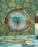 Jam Dinding Kristal Feng Shui Ramah Lingkungan dari Batu Akik Alami NEW STAR AGATE yang Dipoles |   Dekorasi Rumah Buatan Tangan