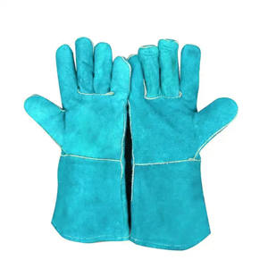 Top Ranked Heavy Duty Cowhide Split Leather <b>Gloves</b> Long Lasting Construction Fireproof for Safety Work in <b>Welding</b> Firefighting - Product Image 4