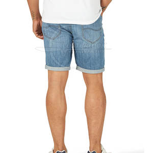 Short en jean décontracté pour homme, en coton, de qualité supérieure, sur mesure, surdimensionné, motif solide, taille moyenne, longueur genou, respirant - Product Image 2