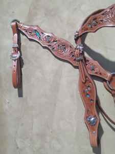 Juego de cuello de pecho de brida ajustable y cómodo duradero de estilo occidental para caballo disponible a precio mayorista - Product Image 3