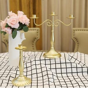 Portavelas decorativo hecho a mano de Metal chapado en oro soporte de vela de hierro decoración del hogar soporte de vela - Product Image 2