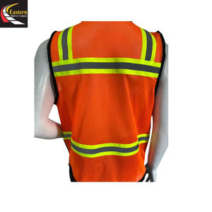 Gilet de sécurité personnalisé haute visibilité imperméable avec bandes réfléchissantes maille et poches gilet de construction gilet de travail - Product Image 6