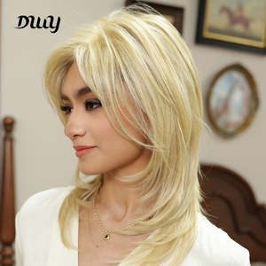 Kori-DWY Short Synthetic Wig Transparent Lace Front Free Part <b>Bleach</b> Blonde Color - Product Image 2
