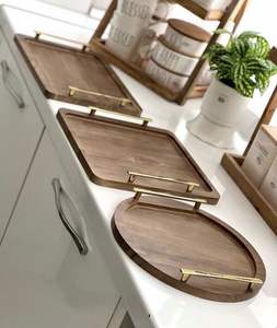 BANDEJA IMPRESA DE MADERA SKINNY LA MEJOR CALIDAD TALLADA Forma cuadrada disponible y artesanía de la India mejor muestra Venta caliente - Product Image 1