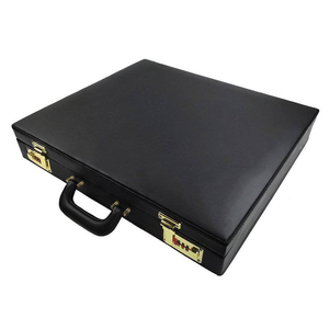 Étui à tablier Grand Lodge avec double serrure à combinaison en cuir véritable, étui rigide maçonnique, porte-documents Ronpex de qualité supérieure - Product Image 5