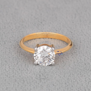 Meilleure bague en gros de haute qualité pour femmes bijoux étincelants en argent Sterling 925 Solitaire coupe ronde bague en diamant de laboratoire - Product Image 1