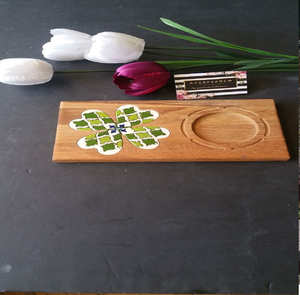 Elegant butterfly <b>ceramic</b> and wood <b>coaster</b> sets with matching mugs are available at wholesale prices for your kitchen storage. - Product Image 6