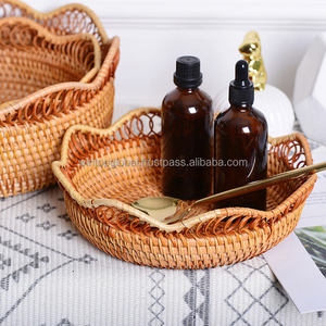 Space Saving Eco-friendly Durable Rattan Serving <b>Tray</b> Wholesale Household Decorative Storage Basket Handwoven Vietnam Multi - Product Image 5