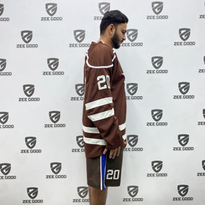 เครื่องแบบฮ็อกกี้น้ำแข็งสำหรับเยาวชนเสื้อฟุตบอลระบายอากาศได้ดีดีไซน์แบบซับลิเมชัน - Product Image 3