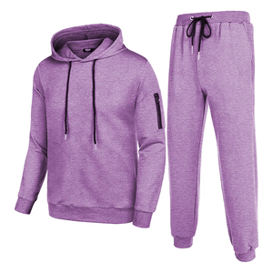 Ensemble de survêtement décontracté d'hiver pour hommes, 2 pièces, veste et pantalon en polaire, matière polyester/coton - Product Image 2