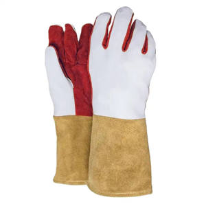 Gants de travail en cuir de vachette de qualité supérieure, résistants, confortables, paume en coton doux, respirants, anti-vibrations, antistatiques, avec manchette de sécurité - Product Image 4