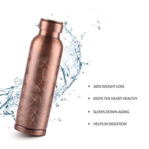 Botella de agua de cobre puro de alta calidad para beneficios de salud Ayurveda utensilios de cobre botella de agua para venta de exportación - Product Image 6
