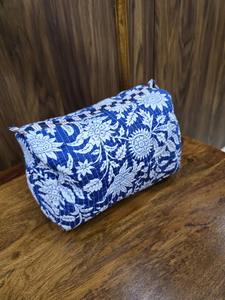 Blue White Set 3 Quilted Cotton Case for <b>Bags</b> Vintage Style Block Print <b>Large</b> Capacity Durable Eco-Friendly Free Shipping - Product Image 4