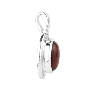 Pendentif en grenat naturel pour femme, argent sterling 925, perle d'eau douce Shah Gems, serti clos en or rose, forme goutte, platine - Product Image 2