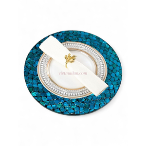 Sous-plats modernes en nacre bleue naturelle pour la présentation et la décoration de table au quotidien, en provenance du Vietnam - Product Image 2