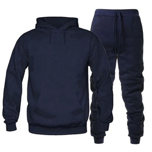 Nouveaux hommes hiver solide 2 pièces ensembles sport costume veste + pantalon survêtement survêtement asie taille 6XL 7XL 8XL - Product Image 3