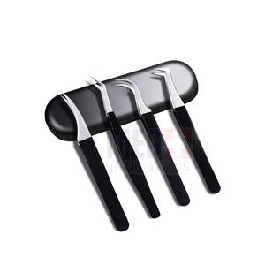 Juego de pinzas para pestañas de acero inoxidable alemán, puntas rectas curvas y puntiagudas para pestañas - Product Image 1