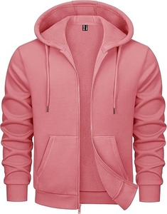 Heavyweight Boxy Zip-Up Sudadera con capucha 100% algodón Patrón sólido Logotipo frontal Servicio OEM para la temporada de invierno - Product Image 2