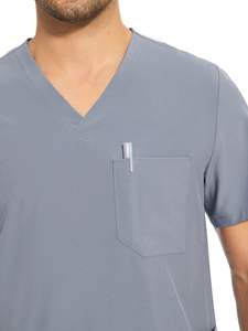 Tenue d'infirmier pour homme, ensemble de blouses et pantalons de travail extensibles, multi-poches, col montant, manches courtes, ODM - Product Image 4