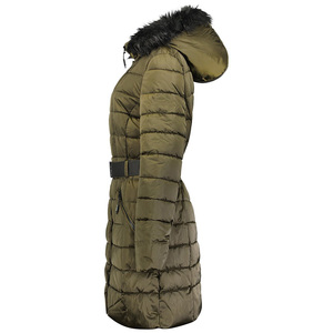 Vêtements d'hiver en gros fermeture éclair à la mode femmes parka veste taille réglable hiver spécial vestes avec patchs personnalisés - Product Image 5