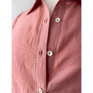 Camisa de Popelina de Seda para Mujer VAMIKA, Color Rosa Empolvado, Cuello Asimétrico, Estilo Clásico Retro para Oficina, Moda de Verano y Otoño, Tejido, Talla XL - Product Image 4